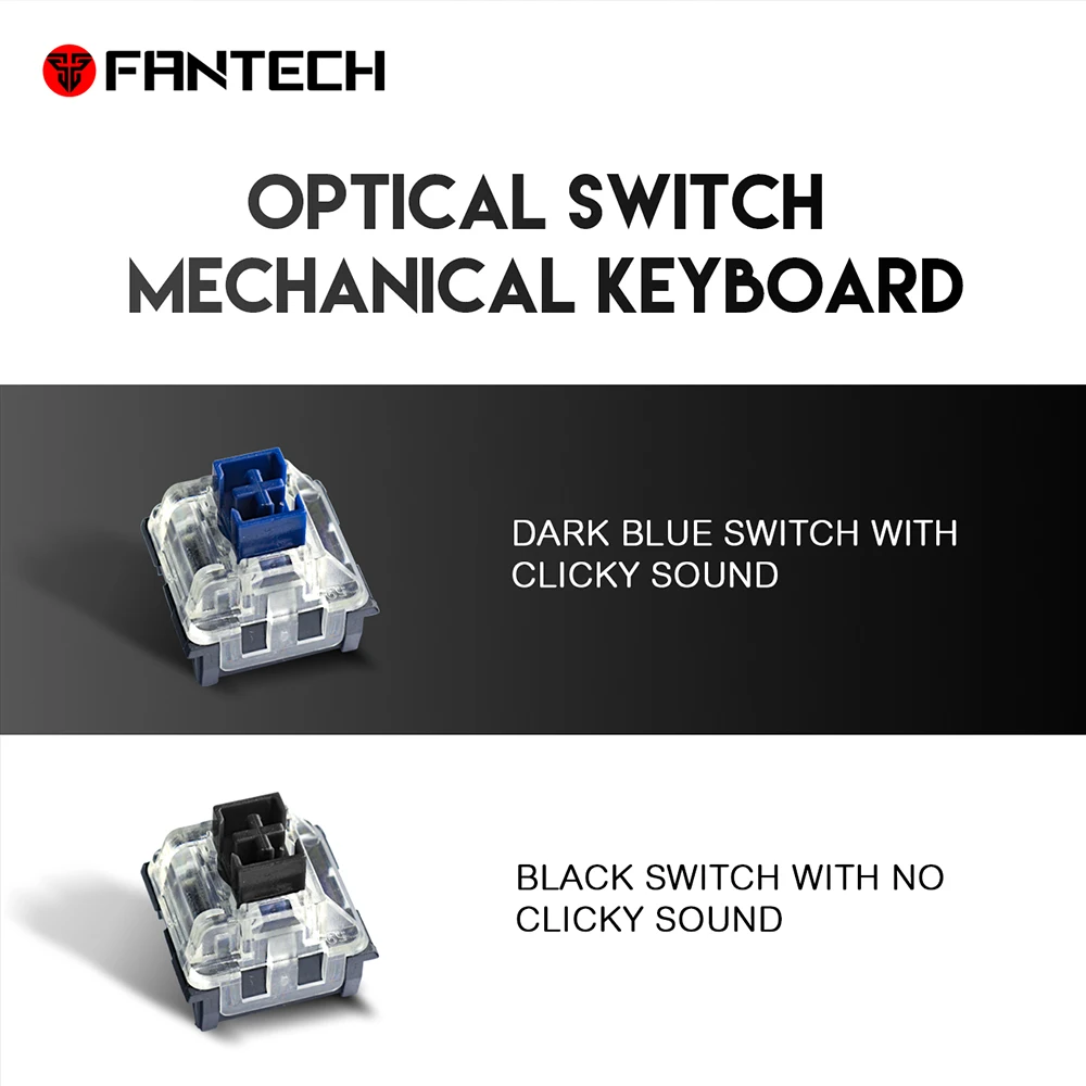 FANTECH MK872 RGB оптическая осевая Бесшумная клавиатура все кнопки не запутываются