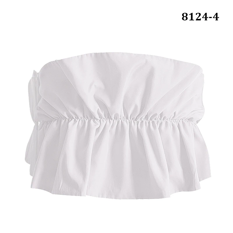 

sexy blusas off shoulder top white black red ruffle women Wrap bandage summer tank tops backless crop cotton ladies shirt 2020
