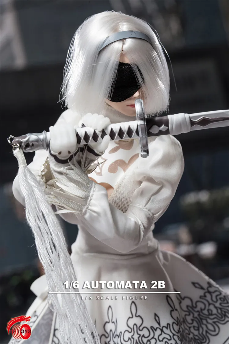 TFTOYS TF03 1/6 2B девушка голова Лепка с мечом одеждой комплект кружевной юбкой для 12