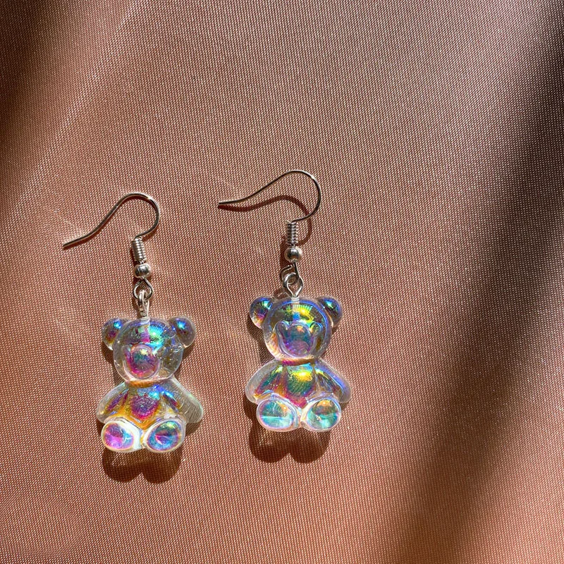 

Cute Creative Cartoon Drop Earring Dinosaur Mushroom Gummy Mini Bear Earrings for Women Candy Color Dangles Ear Hook Gifts