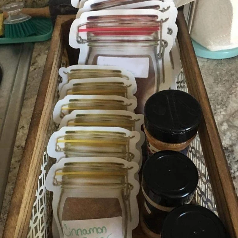 

70 Pcs Mason Jar Bags Snack Sandwich Bags Reusable Airtight Seal Storage Bags Food Bags with 50Pcs Mason Jar Bag