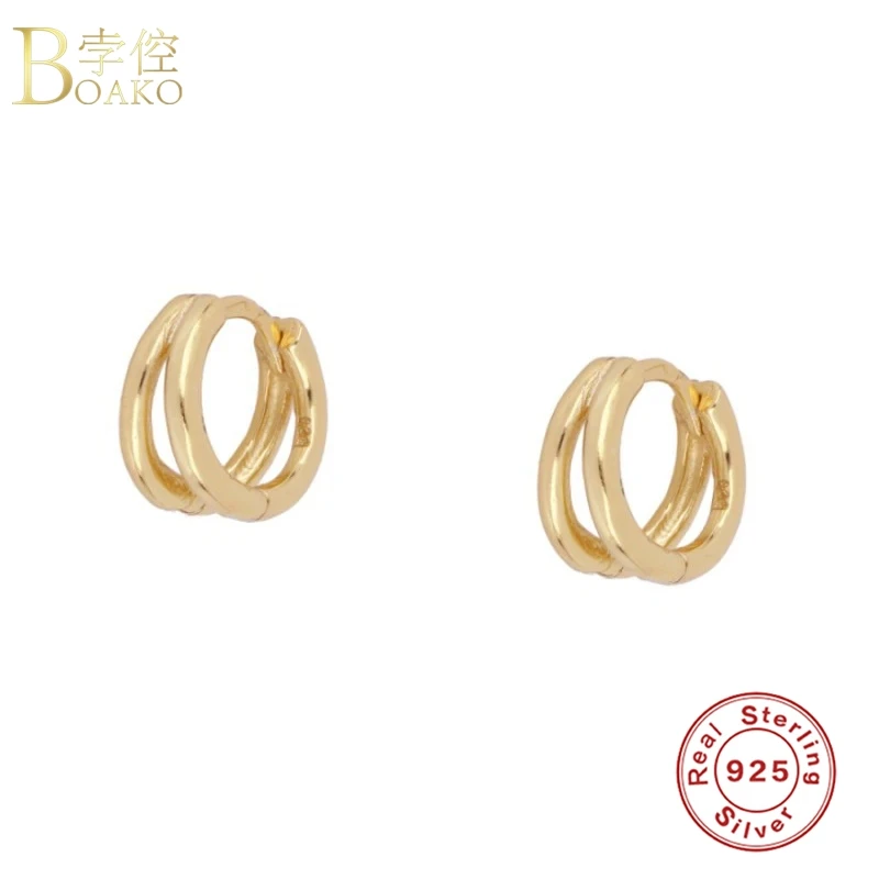 

BOAKO Gold Earring 925 Sterling Silver Earrings For Women 2021 Pendiente Piercing Ohrringe Hoop Earing Luxury Gift Fine Jewelry