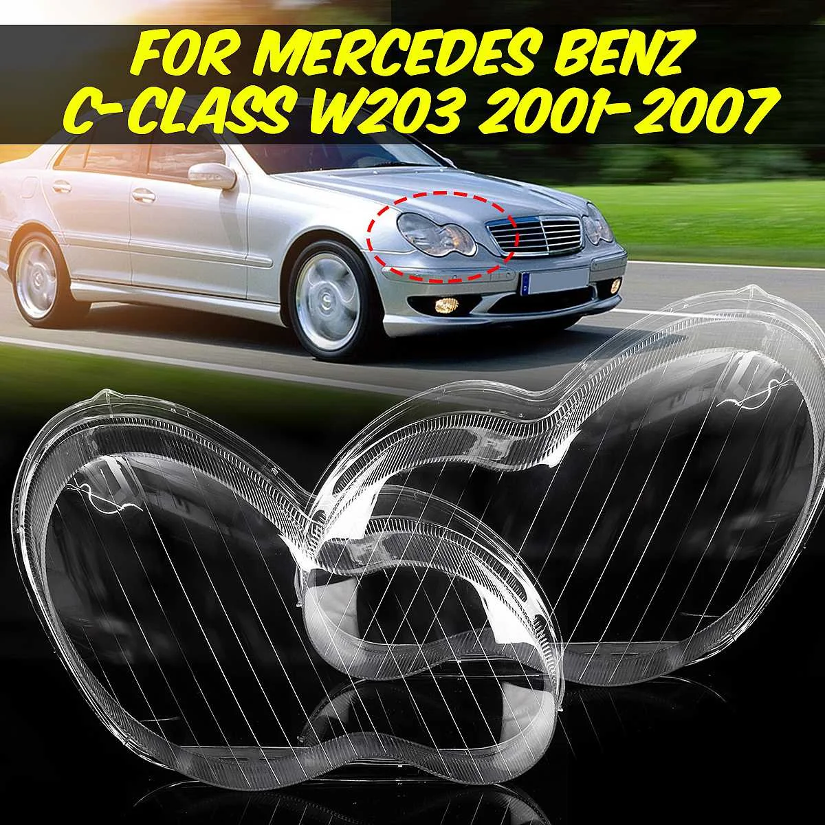 

Автомобильные фары Крышка для Mercedes Benz C класса 2001 2002 2003 2004 2005 2006 2007 W203 корпус фары линзы автомобильные аксессуары