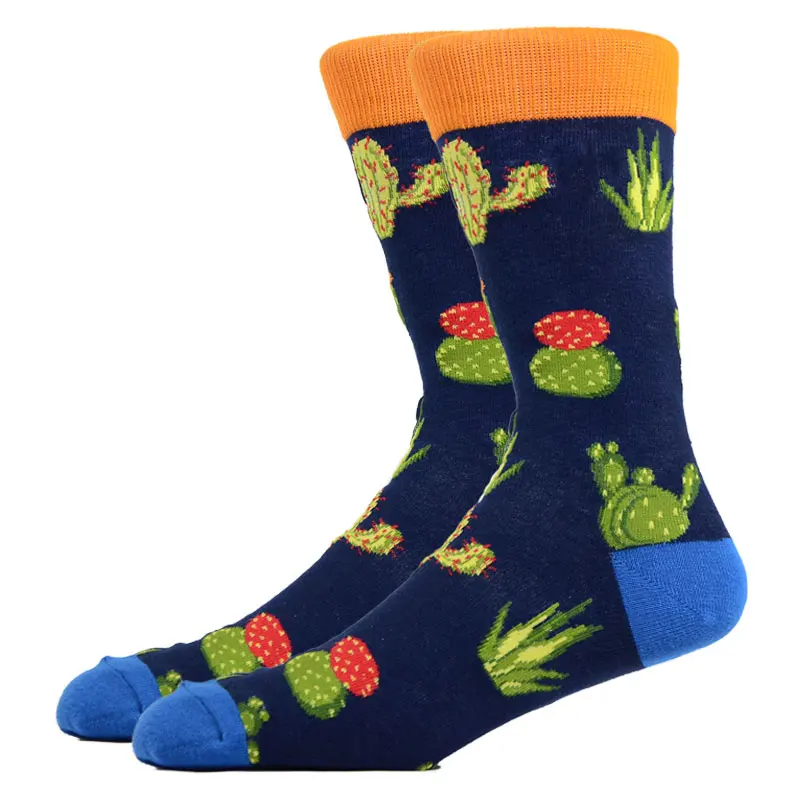 

New Mens Sock Brand Cactus Panda Monkey Pattern Hip Hop Cool Socks for Men Winter Thick Long Skate Funny Socks Colorful