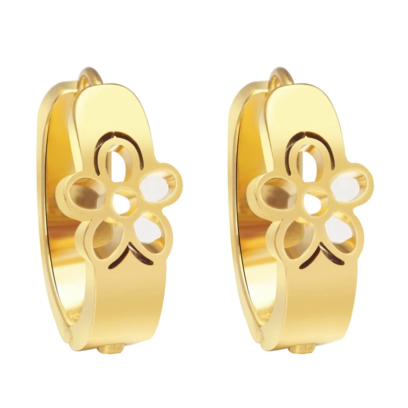 Серьги кольца из нержавеющей стали круглые металлические украшения для женщин и