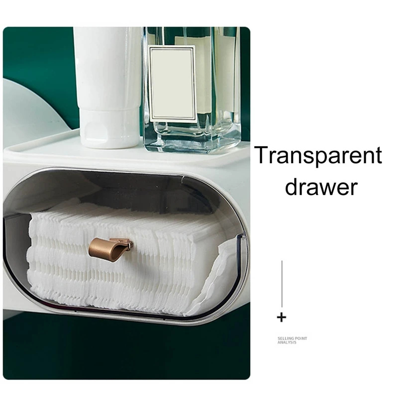 

Wall-Mounted Bathroom Waterproof Towel Makeup Organizers Cleaning Towel Paper Storage Box Multifunctional Storage Box