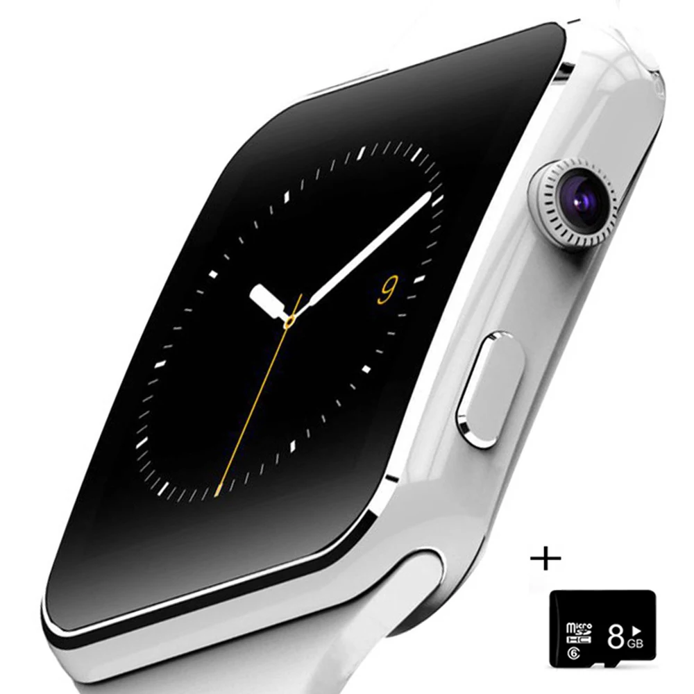 X6 наручные часы Bluetooth Смарт часы Спорт Шагомер с SIM TF карты Слоты камера Smartwatch для Apple Android телефон часы