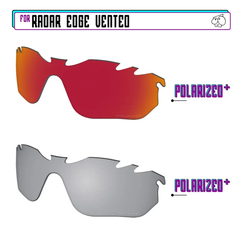 EZReplace Polarized Replacement Lenses for - Oakley Radar Edge Vented Sunglasses - Sir P Plus-RedP Plus