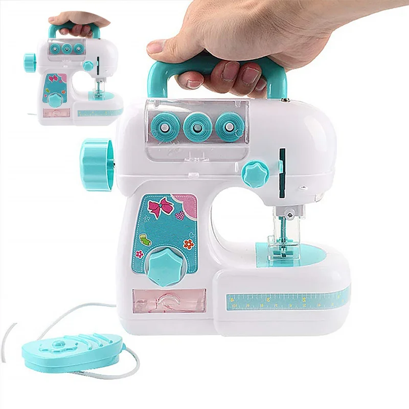 

Popular Pretend Kids Simulation Sewing Machine Toy Mini Furniture Toy Educational Learning Design Clothing Toy For Girl Children