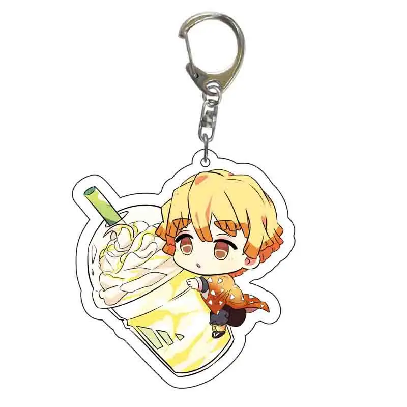 

Demon Slayer KeyChains Creative Animation Surrounding Drink Bottle Key Chains Ghost Extinction Acrylic Cartoon Pendant Keyrings