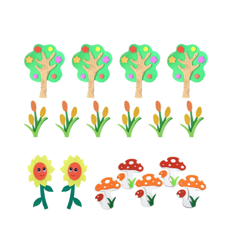 17 шт. растений дизайн стены Стикеры Классная доска макет Декор принадлежности