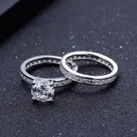 Dazzling Duo Moissanite Wedding Ring 5