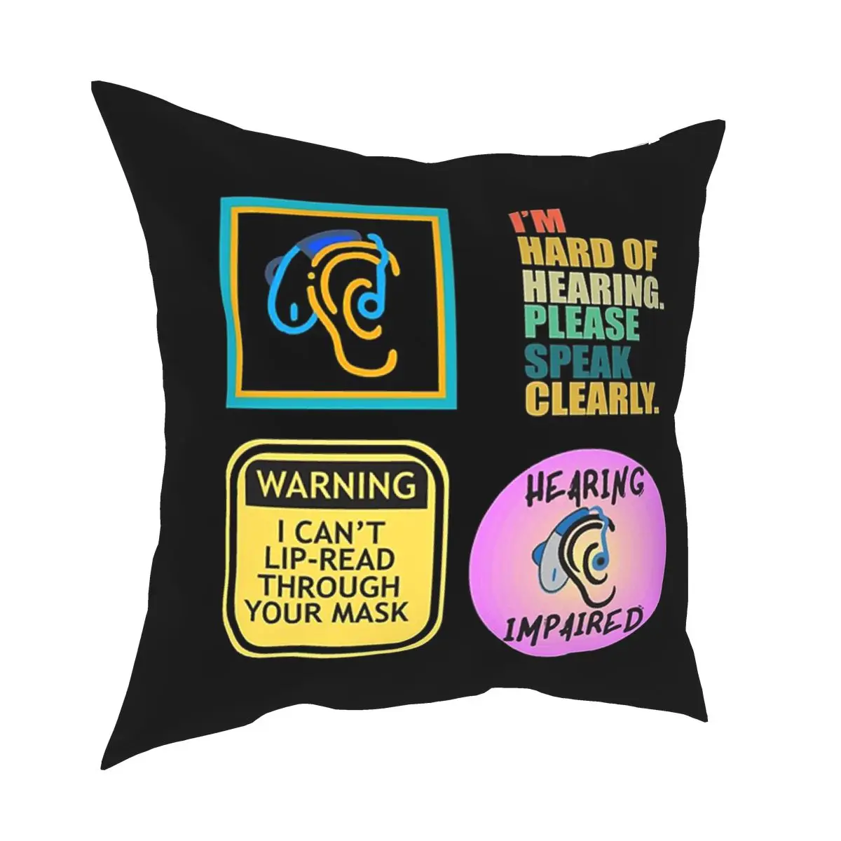 

Emblem For The Hearing Impaired Cushions for Sofa Custom Cushion Covers Decorative Throw Pillow Cover floor pillow for sofa home