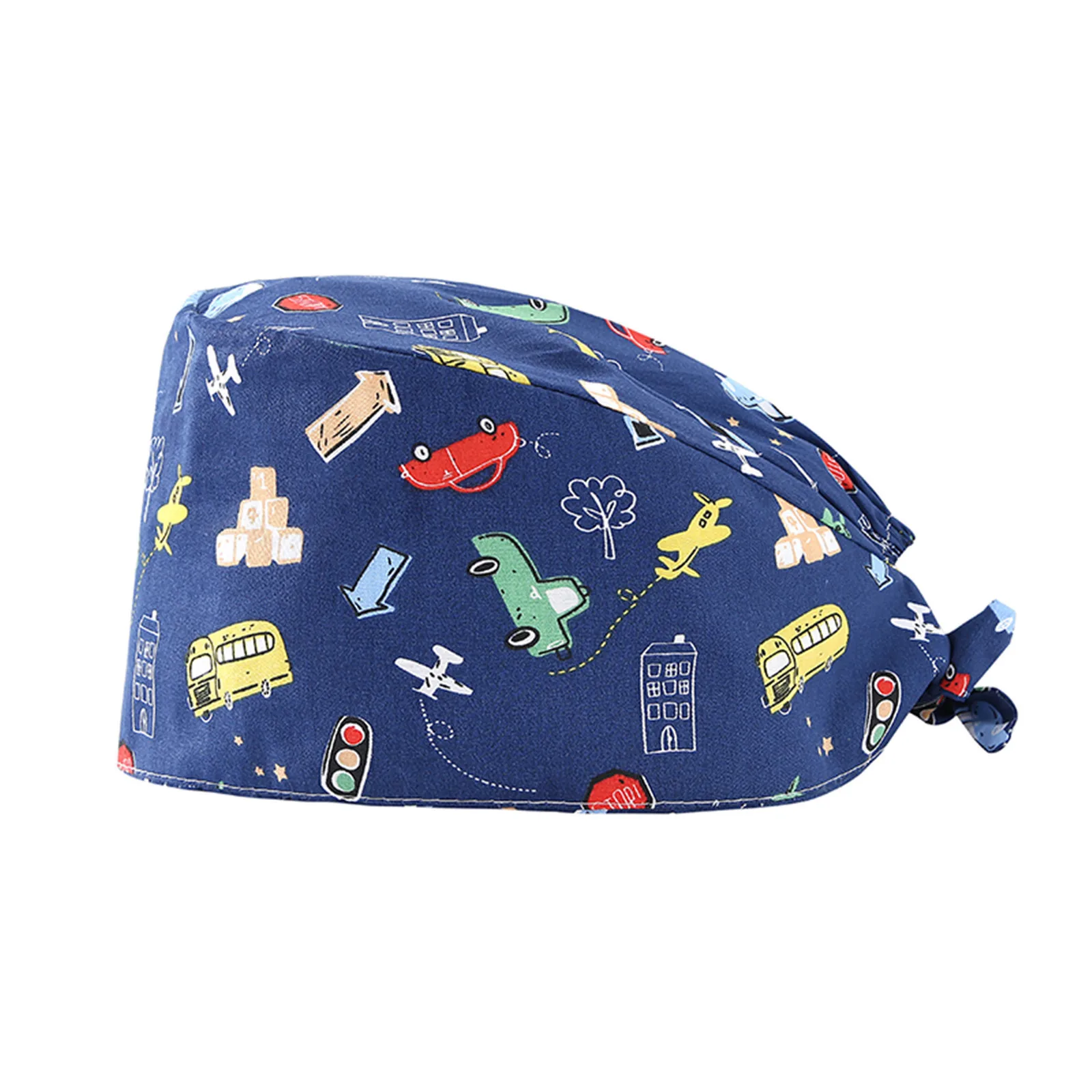 

Gorro Enfermera 2021 Multicolor Cartoon Prints Frosted Caps Nurse Work Clothes Accessories Laboratory Gourd Cap Mujer Pelo Largo