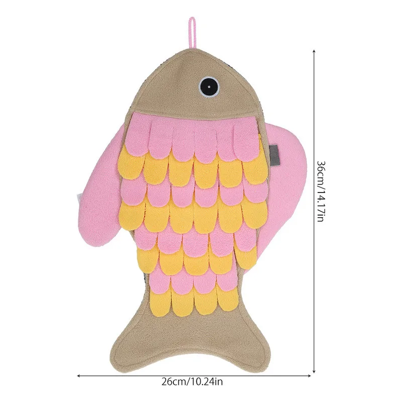 

Cat Puzzle Toys Fish Shaped Pet Snuffle Mat IQ Training Pad Interactive Feed Game Cats Non-slip Blanket Washable