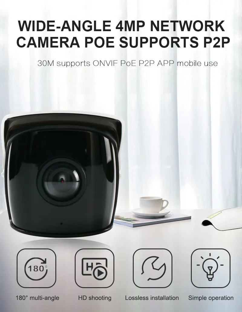 HIKVISION DS-2CD3T45FP1-IWS Встроенный микрофон широкоугольный 4MP WiFi ip-камера PoE Поддержка P2P Hik-подключение ONVIF мобильное управление