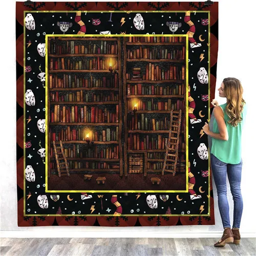 Прямая поставка волшебная книжная полка в стиле ретро летнее одеяло коврик