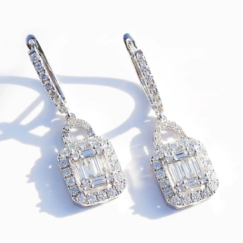 

JK Delicate Pendent Drop Earring Female Accessories Silver Color Cubic Zirconia Dancing Party Engage Women Earring Dropship