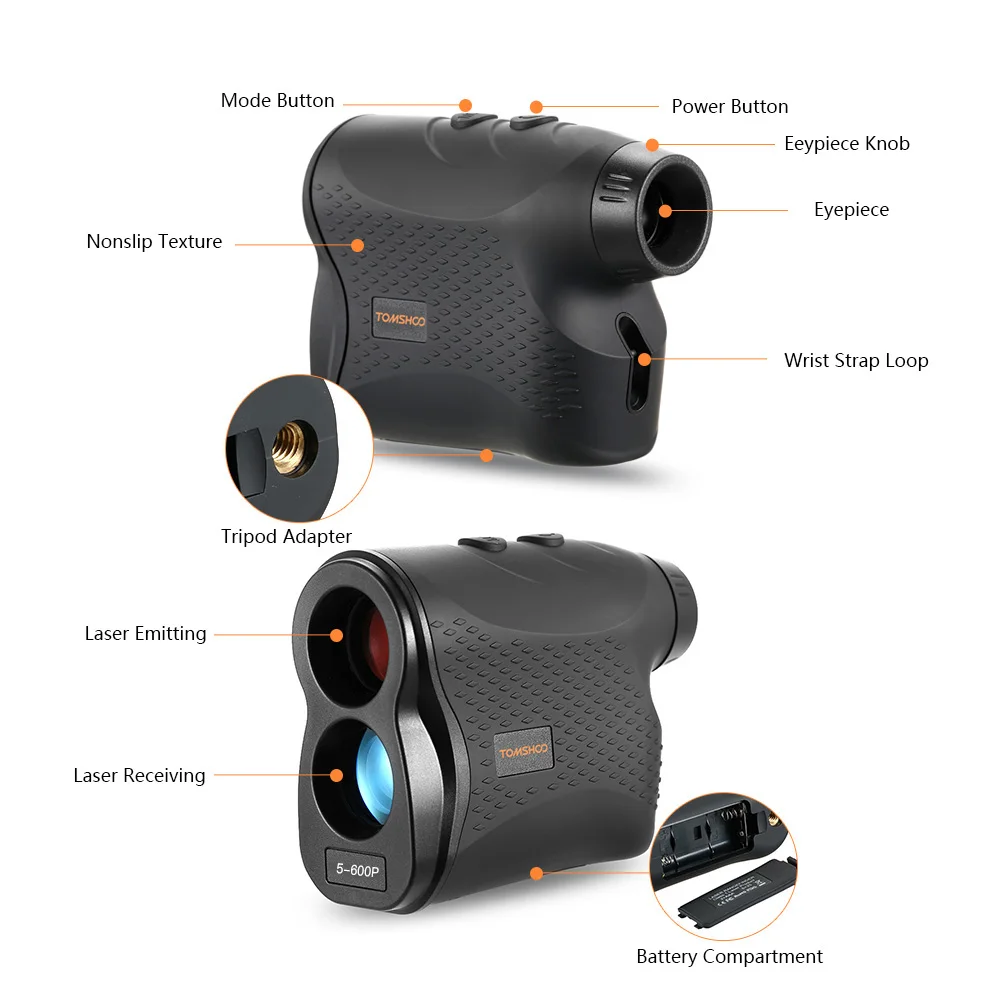 

600 Yards Hunting Laser Rangefinders Scan Fog Modes Distance Speed Measurement Laser Range Finder Golf Monocular Telescope