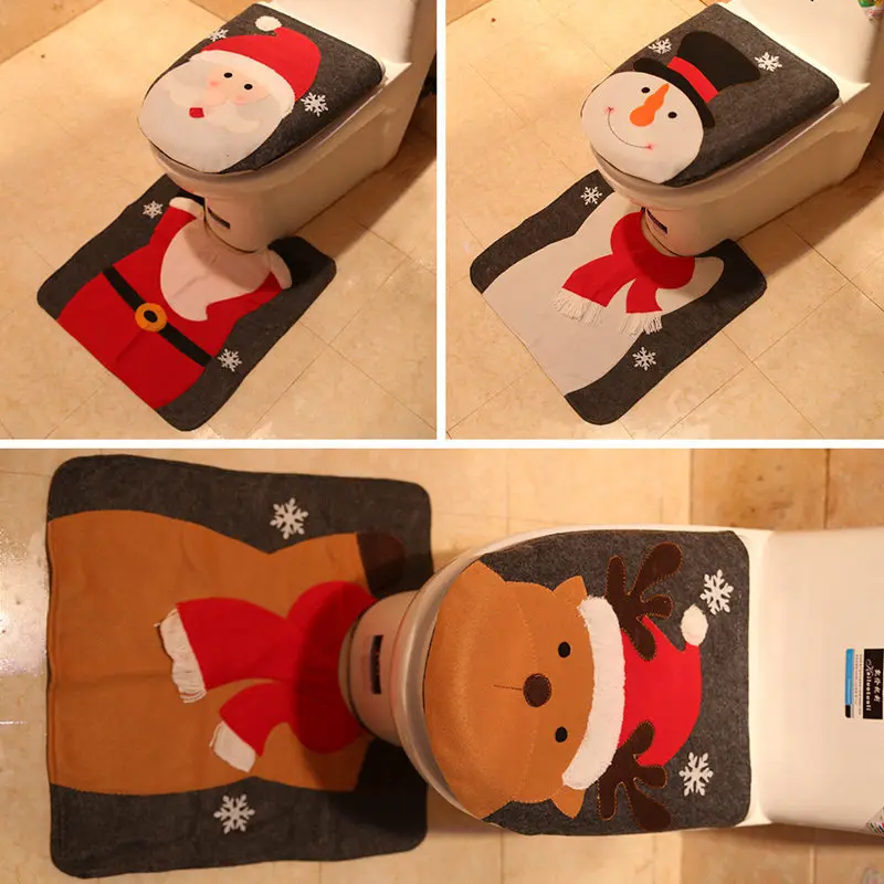 Navidad 2019 мультяшный Санта Клаус снеговик лось крышка для унитаза рождественские