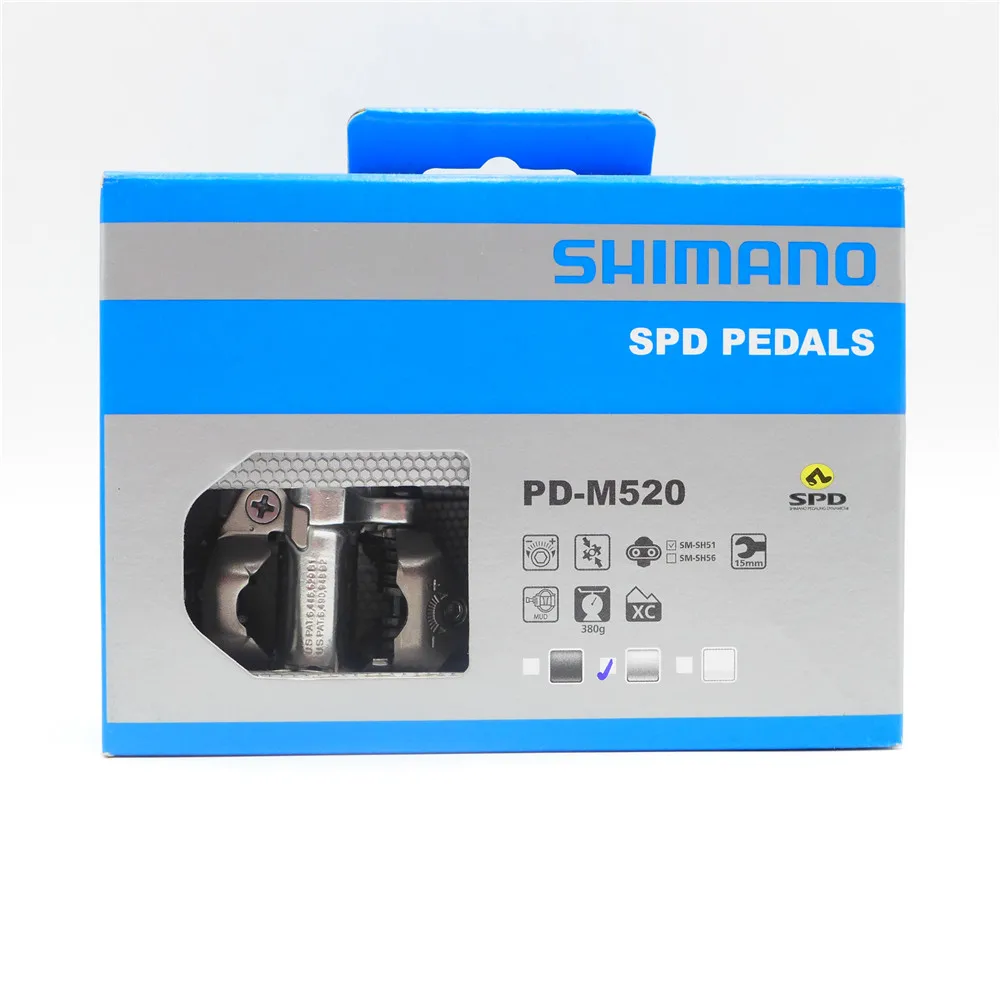 SHIMANO SPD педали для горного велосипеда MTB M520 езды на горном велосипеде | Спорт и