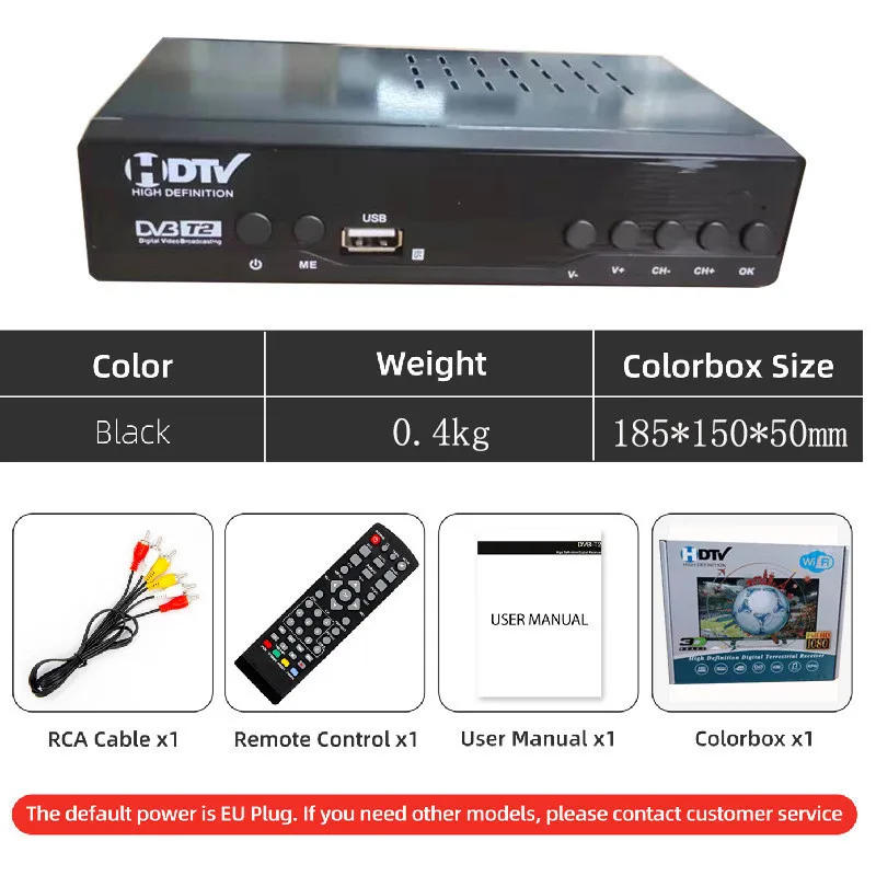Цифровой декодер для спутникового телевидения DVB-T2 Mini H.264 HD DVB-T ТВ-тюнер с