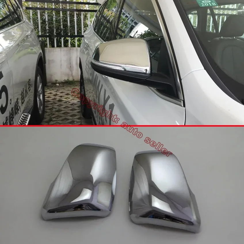 

ABS Chrome Car Accessories Side Mirror Cover Trim Rear View Cap Overlay Molding Garnish For BMW F48 X1 2016 2017