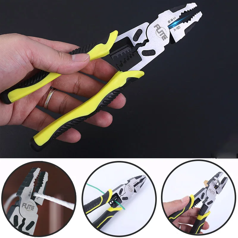 

8/9 дюймов многофункциональные плоскогубцы, экономящие электрики, щипцы для зачистки проводов, Обжимные Щипцы, обжимной инструмент, резак дл...