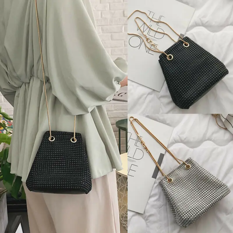 Женская Блестящая вечерняя сумочка клатч мини сумка мешок для свадебной