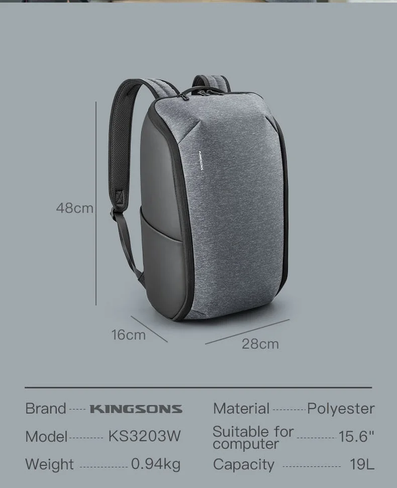 Новая брендовая сумка Kingsons, рюкзак для ноутбука 1", 15,6", сумка для ноутбука, бизнес, офисный работник, Прямая 3203
