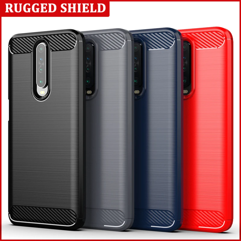 

100pcs Anti-knock Brushed Soft TPU Phone Cases For Xiaomi Redmi K20 Pro K20Pro Carbon Fiber Rugged Shield GEL Protective Cover