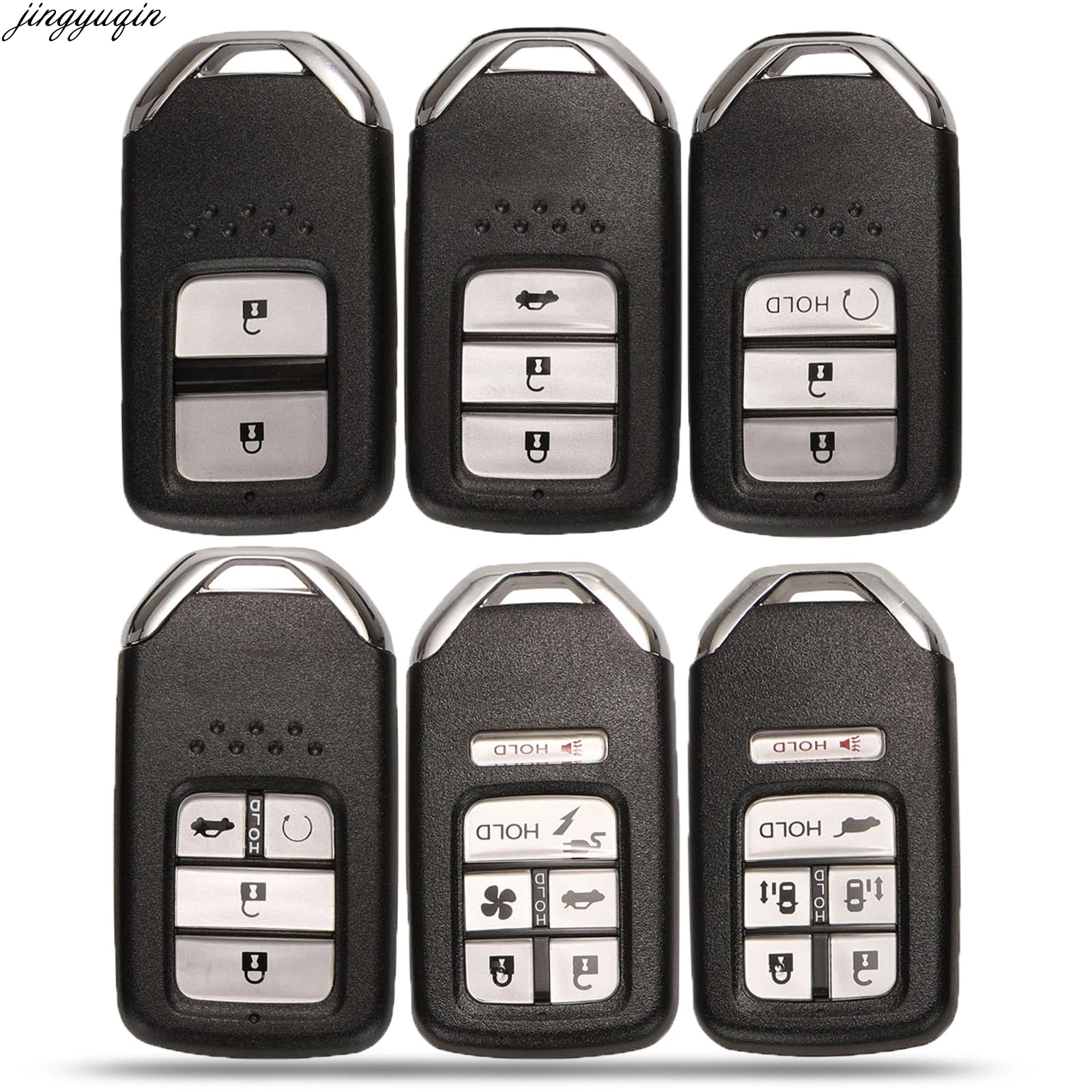 

Jingyuqin 2/3/4/5/6 Buttons Smart Car Key Case Shell For Honda HRV CRV Accord Odessey City Jazz XRV Venzel Insert Remote Fob