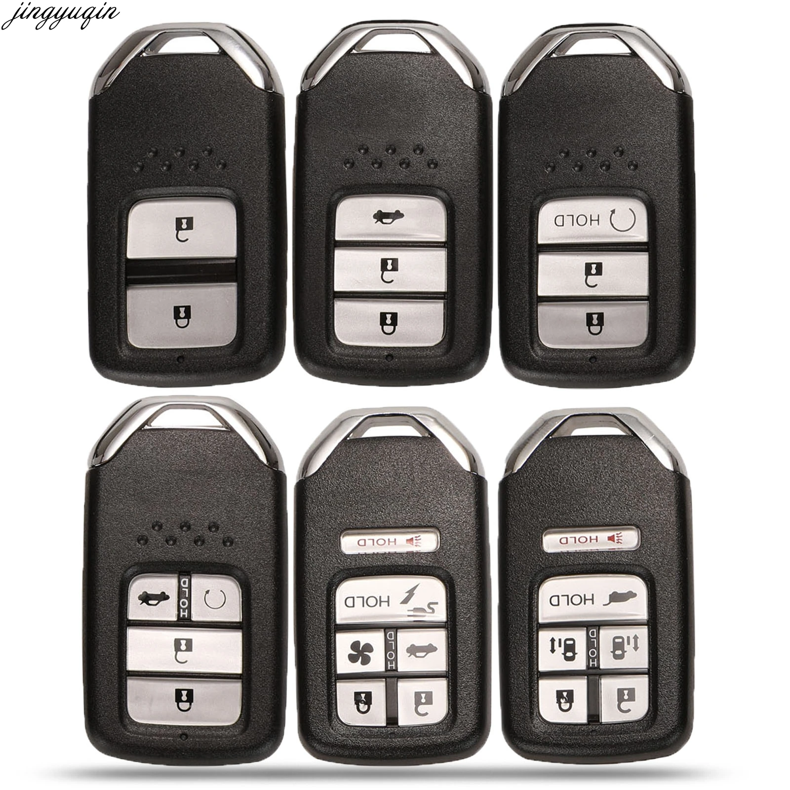 Чехол Jingyuqin для Honda Fit Odessey City Jazz XRV Venzel HRV CRV Accord Вставка 2/3/4/5/6 кнопки Smart Fob|Ключ от