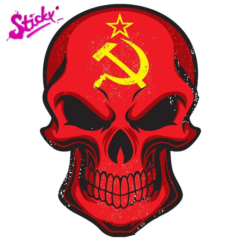 

STICKY Car Stickers Skull Hammer and Sickle Colorful Stickers