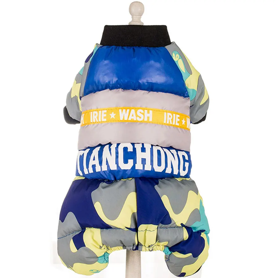 Зимние теплые Pet Одежда с принтом в виде собак собака пальто куртка