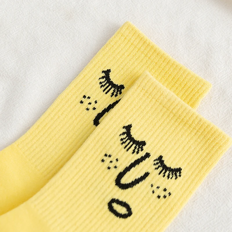 

HOT Unisex Surprise Mid Women Socks Harajuku Colorful Funny Socks Women 100 Cotton 1 Pair Kawaii Size 35-42