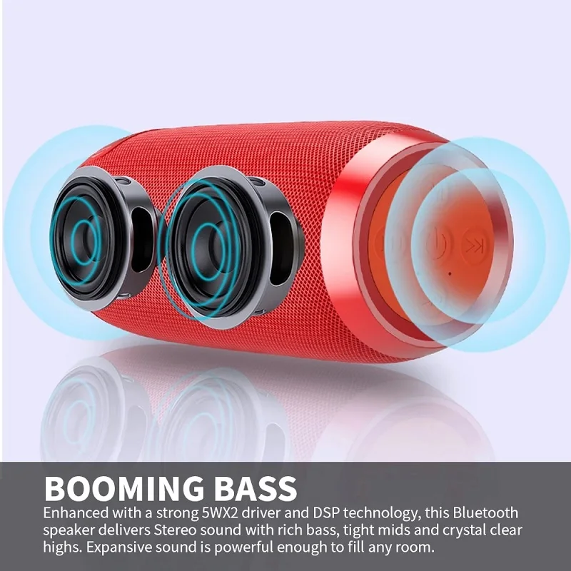 

TG108 button speaker Bluetooth 4.2 outdoor bass waterproof TF card FM audio wireless portable subwoofer for TV/PC/phone 1200Mah