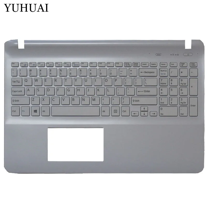 Американская Клавиатура для ноутбука sony Vaio SVF152C29U SVF152C29W SVF152C29X SVF152A29L SVF152C29L черный/белый с верхней крышкой - Цвет: White