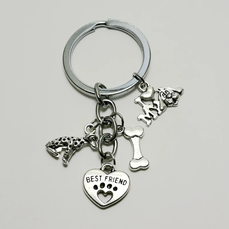Брелок для ключей с мини щенком брелок подвеской в виде кости влюбленных
