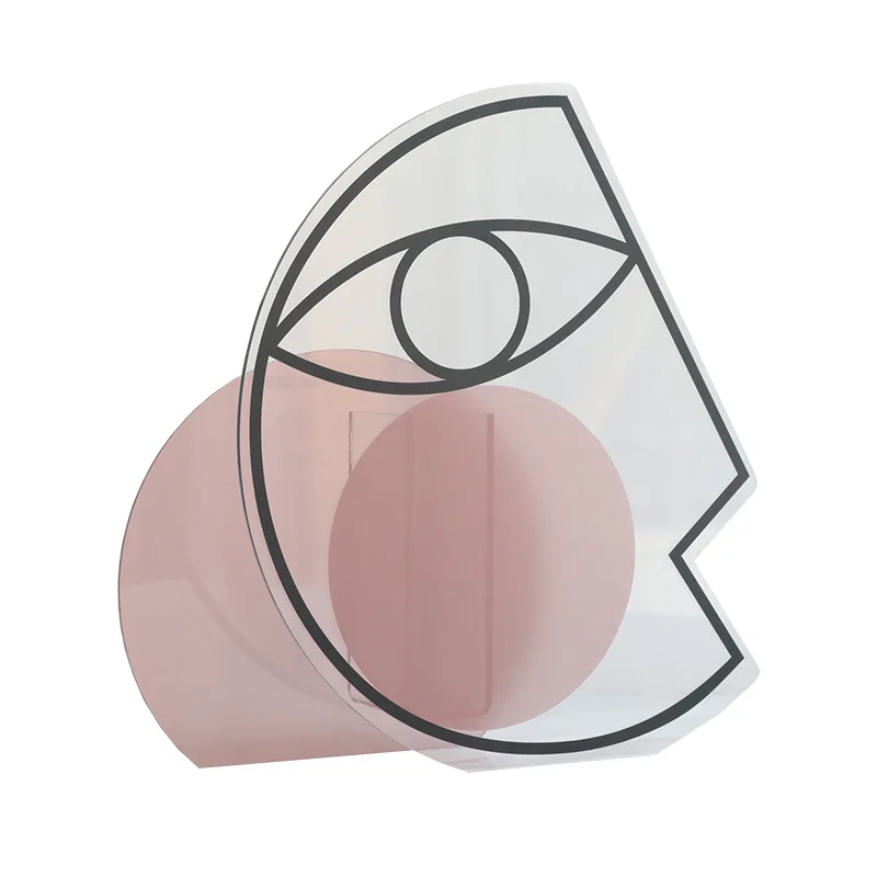 

Transparent Acrylic Vases Moon Face Floral Container Desktop Decorative Wedding Party Flowers Centerpieces Home Office Decor