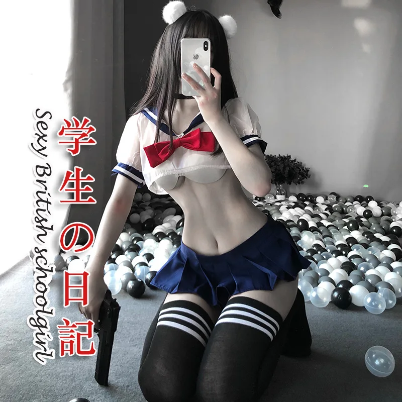 Японская кавайная школьница костюм косплей Сейлор сексуальная Женская