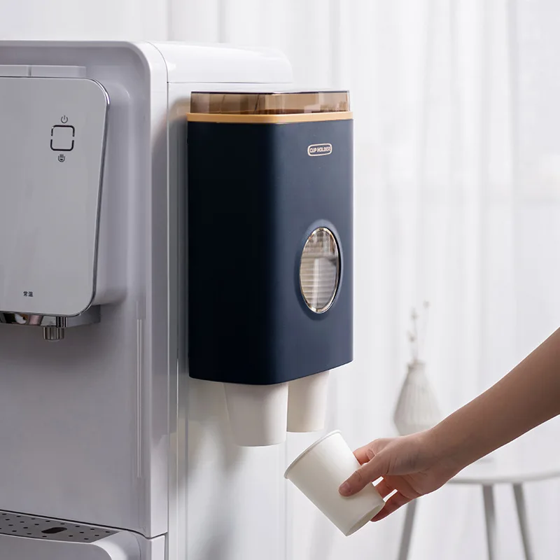 

Бумажный держатель для кофейной чашки, диспенсер для стаканов с водой, самоклеящийся, без сверления отверстий, пылезащитный чехол, двойная ...