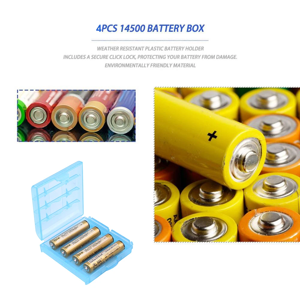 Новый цветной пластиковый чехол-держатель для хранения 4 шт. чехол 10440 14500 AA AAA