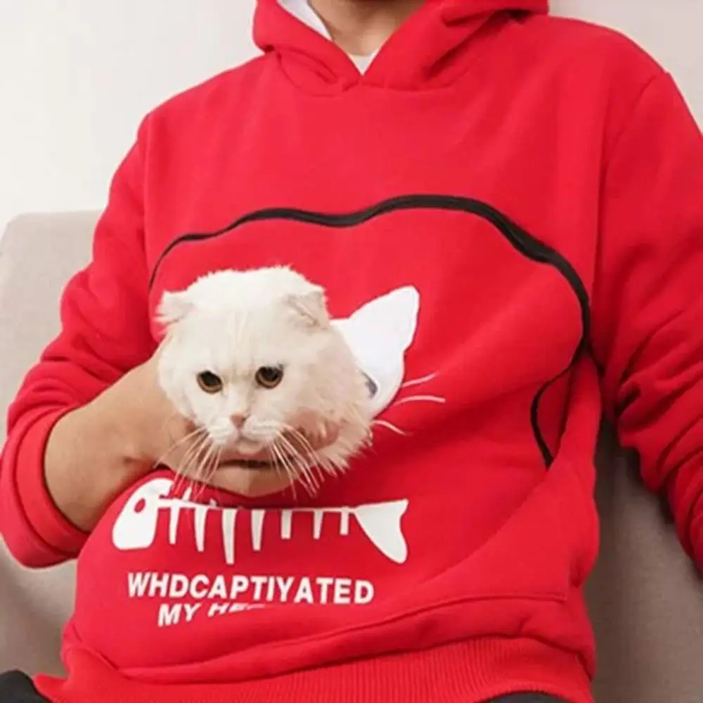 2019 winter women hooded sweatshirts Women’s Sweatshirt Animal Pouch Hood Tops Carry Cat Breathable Pullover Blouse | Женская одежда