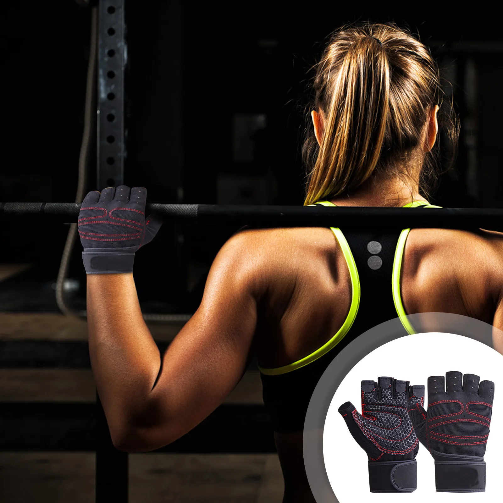 Перчатки для тяжелой атлетики мужчин и женщин митенки на полпальца тренировок в