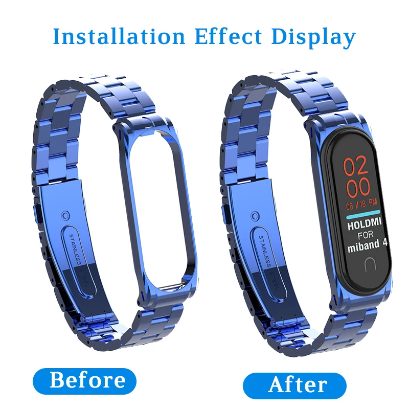 Высокое качество Лидер продаж для Xiaomi mi Band 4 Нержавеющая сталь Смарт Wirst ремешок
