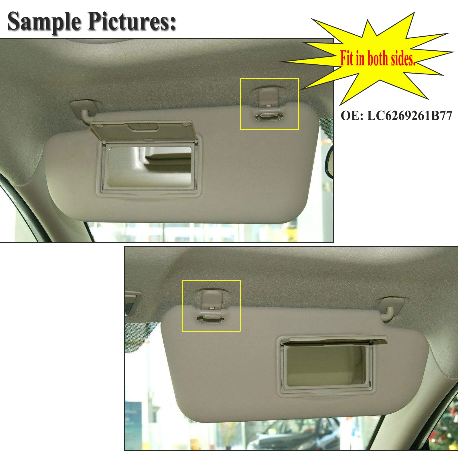 Автомобильный Крепежный крюк для солнцезащитного козырька серый адаптер LC6269261B77