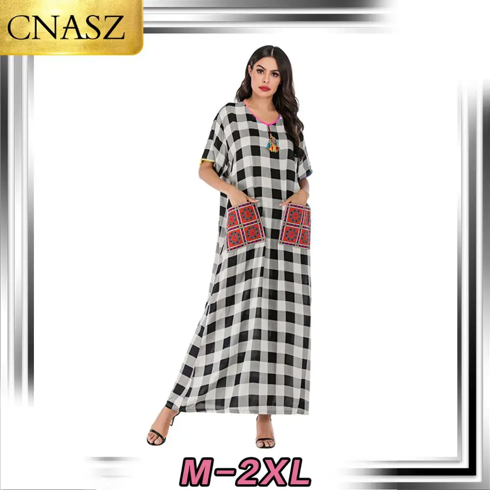 Мусульманское платье пакистанское Абая Дубай кружевное с круглым вырезом и