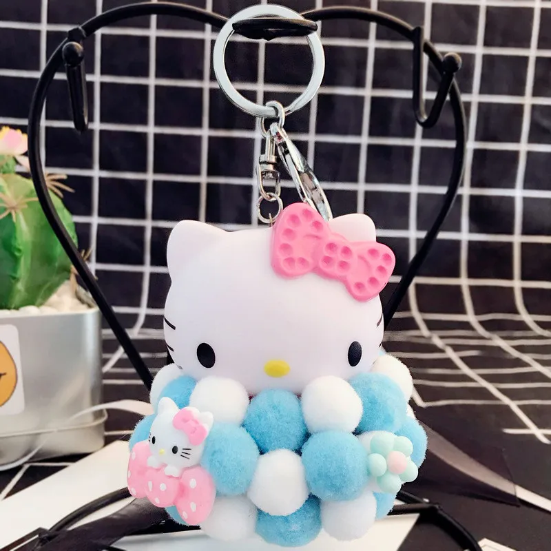 Милый котенок брелок с котом Женская мультяшная сумка KT брелки помпон подвеска