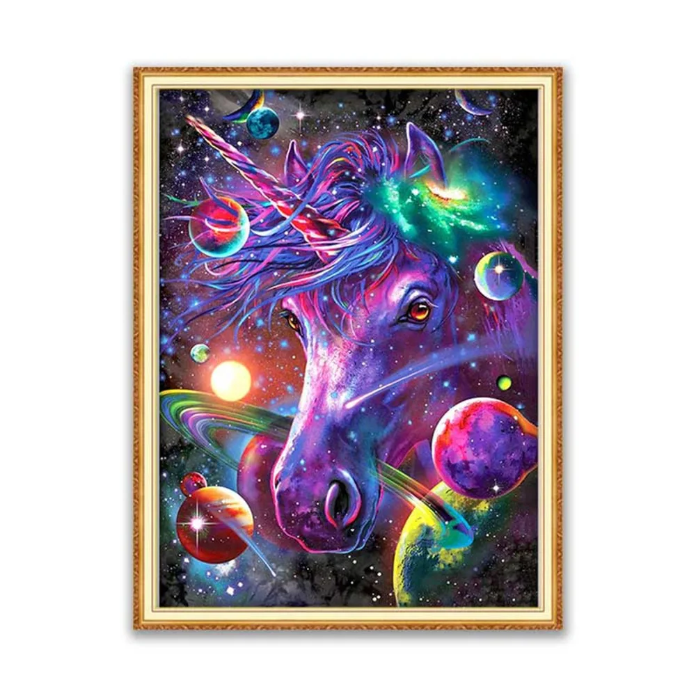 

Набор для вышивки крестиком, с изображением единорога, 11 карат